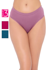 Women's Multicolor Solid Cotton Panties - Pack of 3