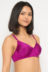 Women's Pink Solid Polyamide Bra