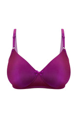 Women's Pink Solid Polyamide Bra