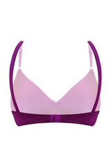 Women's Pink Solid Polyamide Bra