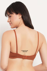 Women's Beige Solid Cotton Bra