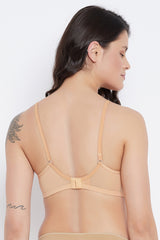 Women's Beige Solid Powernet Bra