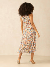 Women's Multicolor Halter Neck Gathered Dress