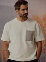 Men's White Casual Relaxed Fit Solid Half Sleeves Tshirt