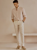 Men's Beige Casual Regular Fit Solid Full Sleeves Shirt
