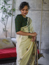 Women's Beige Mulberry Silk Saree