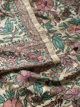 Women's Beige Mulberry Silk Saree