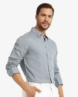 Men's Blue Formal Regular Fit Solid Full Sleeves Shirt