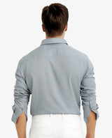 Men's Blue Formal Regular Fit Solid Full Sleeves Shirt