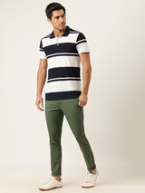 Men's Slim Fit Solid Mid Rise Chinos