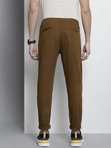 Men's Slim Fit Solid Mid Rise Elasticated Elasticated Trousers