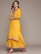 Women's Yellow Kurta Set with Dupatta