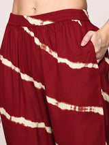 Women's Red 2 Pieces Set Kurta with Bottom