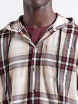 Men's Beige Casual Regular Fit Checked Full Sleeves Shirt