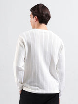Men's Slim Fit Textured Round Neck Tshirt