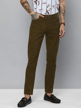 Men's Slim Fit Solid Mid Rise Chinos