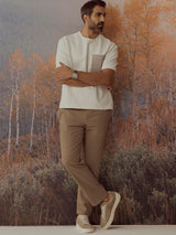 Men's White Casual Relaxed Fit Solid Half Sleeves Tshirt