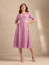 Women's Lilac Casual A-Line Dress