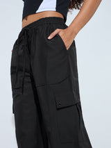 Women's Black Casual Boxy Fit Trouser