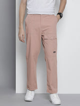 Men's Straight Fit Solid Mid Rise Trousers