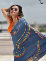 Women's Blue Modal Viscose Saree