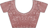 Women's Georgette Pink Embellished Designer Saree with Blouse Piece