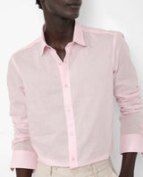 Men's Pink Casual Regular Fit Solid Full Sleeves Shirt
