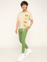 Boys Multicolor Casual Printed Regular Fit Half Sleeves Co-ord Set