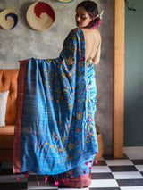 Women's Blue Silk Saree