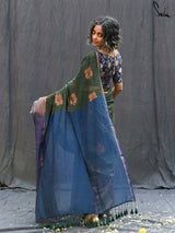 Women's Green Cotton Saree