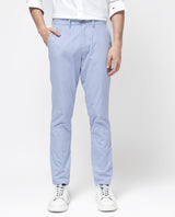 Men's Blue Casual Skinny Fit Solid Trouser