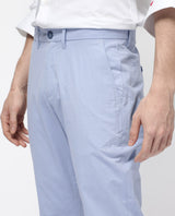 Men's Blue Casual Skinny Fit Solid Trouser