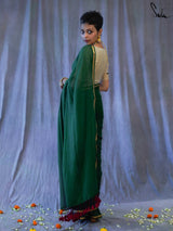Women's Green Pure Cotton Saree