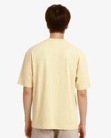 Men's Yellow Casual Oversized Fit Solid Half Sleeves Tshirt