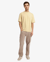 Men's Yellow Casual Oversized Fit Solid Half Sleeves Tshirt