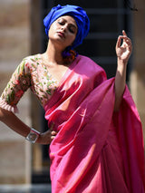 Women's Pink Silk Saree