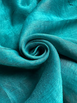 Women's Blue Linen Saree with Blouse Piece