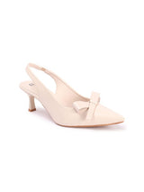 Women's Pointed Toe Bow Slingback Kitten Heel Sandal