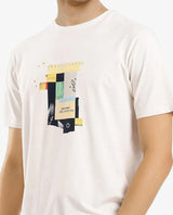 Men's White Casual Regular Fit Printed Half Sleeves Tshirt