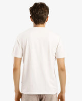 Men's White Casual Regular Fit Printed Half Sleeves Tshirt