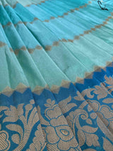 Women's Blue Silk Saree with Blouse Piece