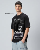 Men's Black Venom Graphic Printed Oversized Tshirt