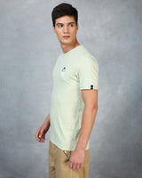 Men's Green Casual Regular Fit Printed Half Sleeves Tshirt