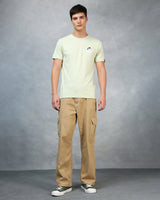 Men's Green Casual Regular Fit Printed Half Sleeves Tshirt