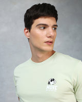 Men's Green Casual Regular Fit Printed Half Sleeves Tshirt