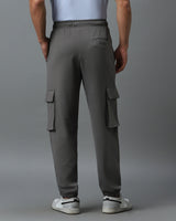 Men's Grey Casual Solid Cargo