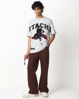 Men's Vapour Blue Itachi Akatsuki Graphic Printed Oversized Tshirt