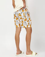Men's White Garfield All Over Printed Lounge Wear Boxer