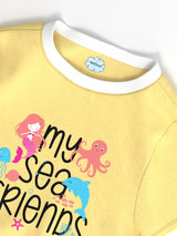 Girls Yellow Casual Printed Dress
