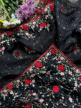 Women's Black Mul Cotton Saree